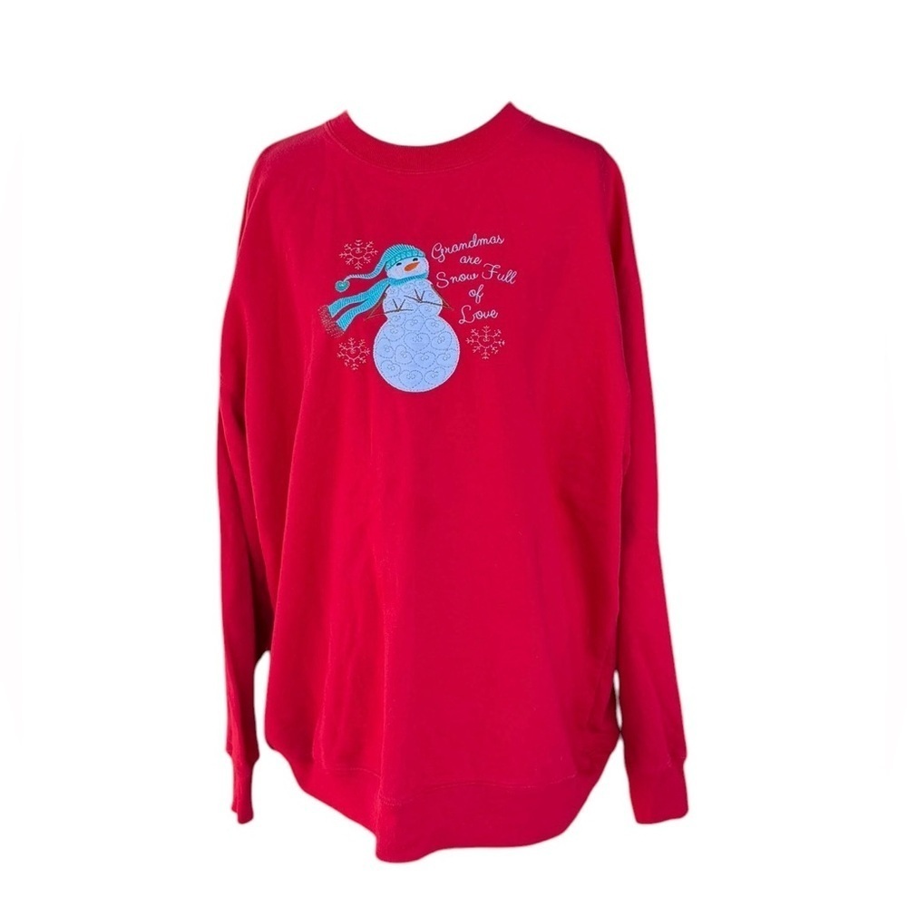 Vintage Grandmas Are Snow Full Of Love Christmas Snowman Sweatshirt Size XL